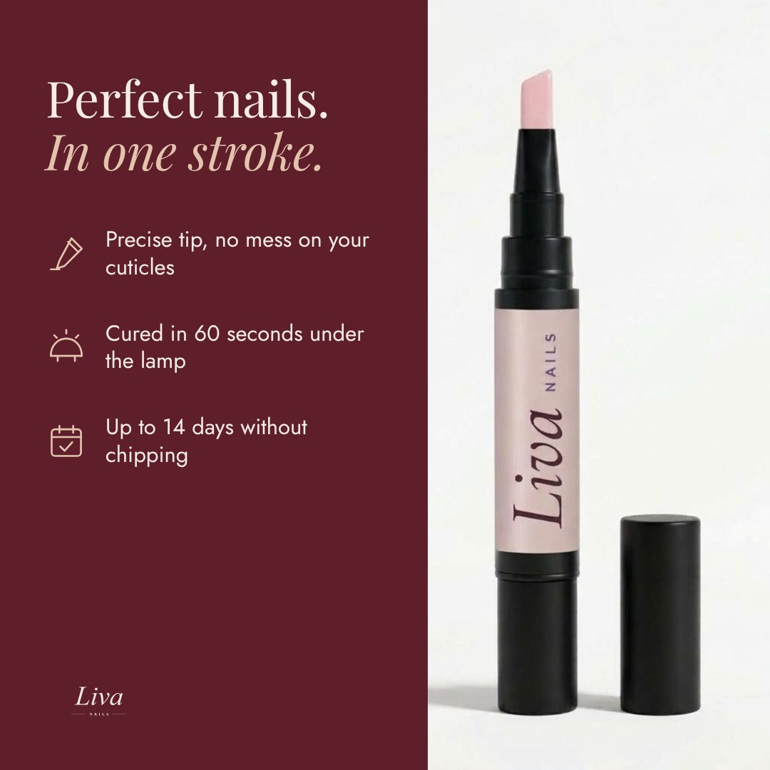 Liva gel neglelak pen 20 Pudder, perfekte negle i ét strøg