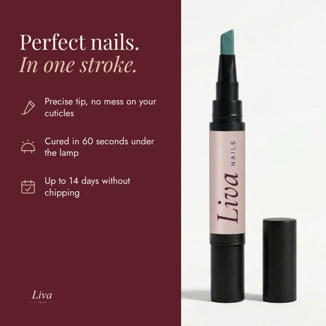 Liva gel neglelak pen 31 Salvie, perfekte negle i ét strøg