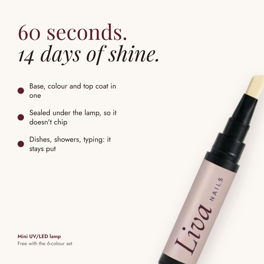 Liva gel neglelak pen 26 Creme, 60 sekunder og 14 dages glans