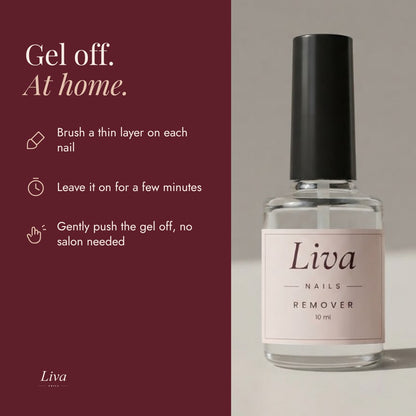 Fjern gelen derhjemme med Liva gel-remover
