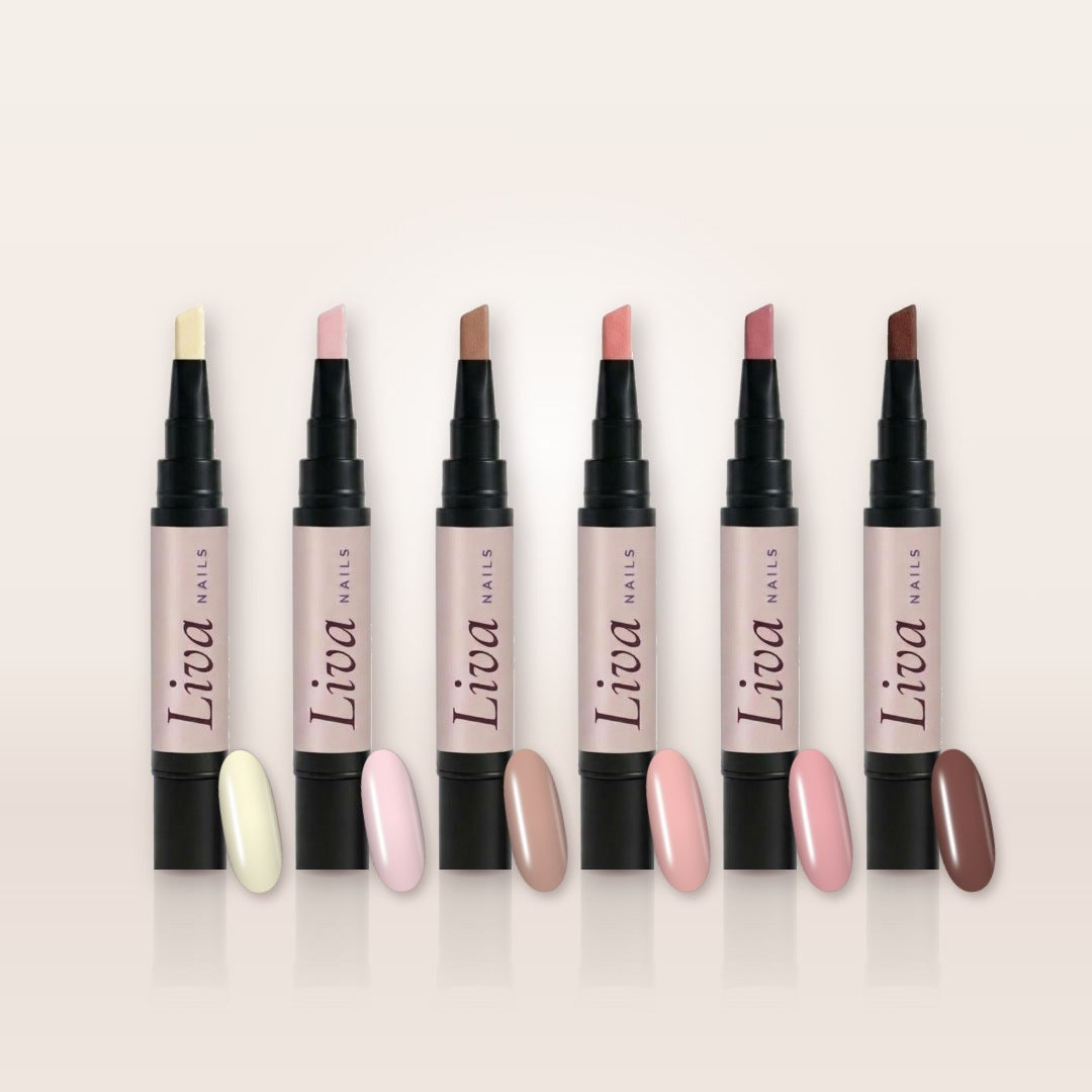 6 farver Nude + gratis UV-lampe