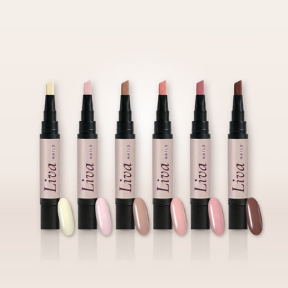6 farver Nude + gratis UV-lampe