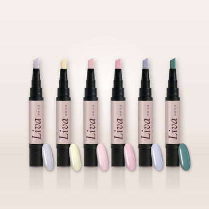6 farver Pastel + gratis UV-lampe